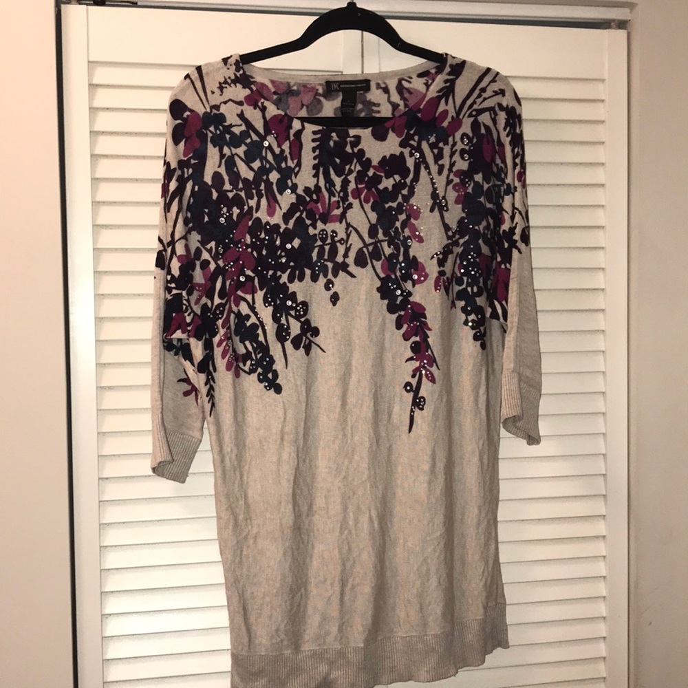 🔥I.N.C. Embellished floral rhinestone top🔥 - Picture 1 of 4